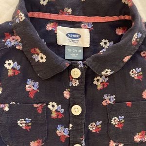 Girls Long Sleeve Collared Shirt